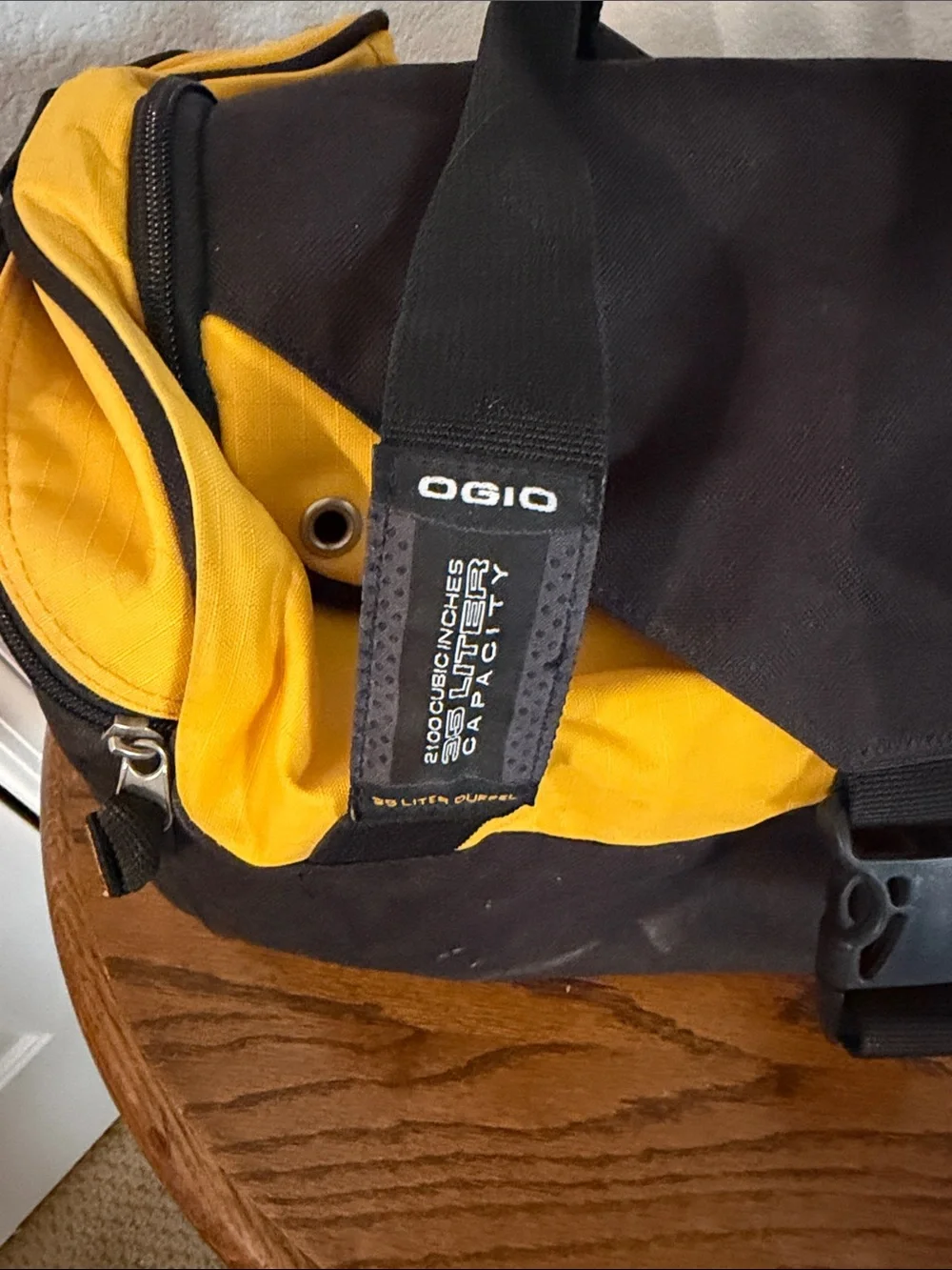 OGIO 35L Black and Yellow Duffel Bag with Logo